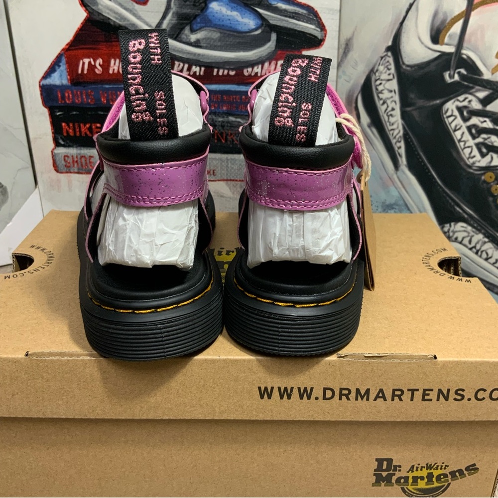 Dr. Martens Klaire Y Cosmic Glitter Dark Pink Strappy Sandal Women's 6 or 7 - Picture 3 of 9